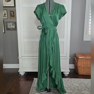 XIX Palms | Green Wrap Dress
